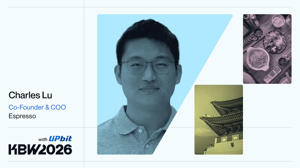 kbwofficial's tweet photo. BREAKING: Charles Lu (@charleslu1) of @EspressoSys is speaking at KBW2026!

See him in Seoul! https://t.co/np9RopIbQo