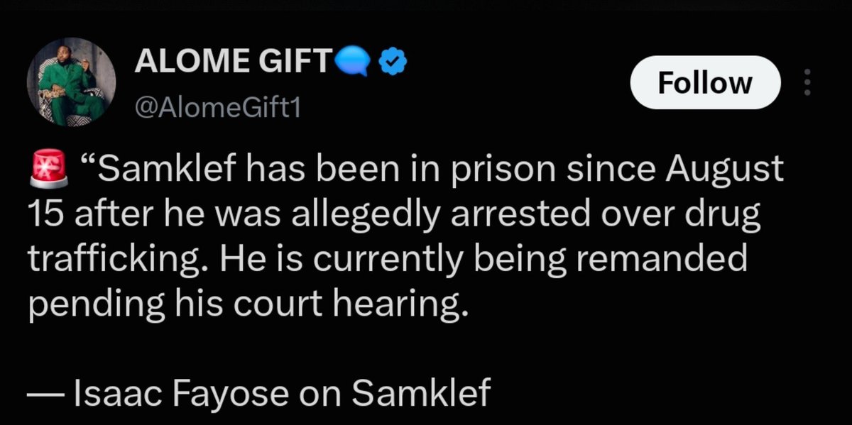 trigottista's tweet photo. After supporting Tinubu, @SAMKLEF is caught up in a drug related scandal 

Updates soon https://t.co/UCR1okD08J