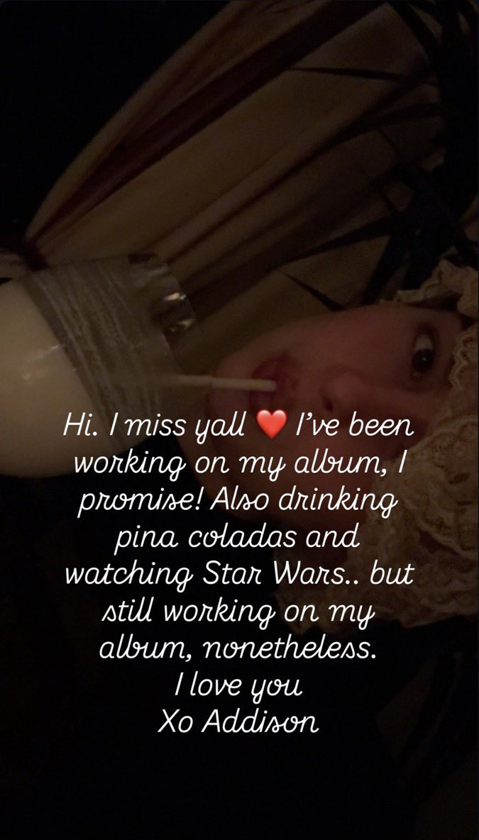 AddisonBase's tweet photo. 🚨 | Addison Rae confirms she’s currently working on her 2nd album via Instagram Stories! https://t.co/h0NI5EVsLx
