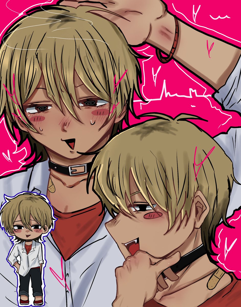 rw6m554's tweet photo. 心中以外にも創作あってその中でお気にの男です♡
覇亞玲夢高校（はあれむ）とかいう名前のハーレム創作
蛇喰というびっち男がとにかくいいので見てね♡♡ https://t.co/1wae45ZHDl