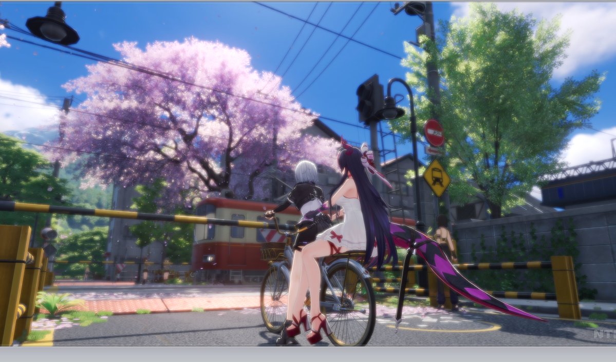 LENA_game299's tweet photo. 自転車イベントクリア🚲💕間に合った～😂✨
何気にお写真撮るの難しい…
真紅ちゃんは桜が好きなの分かって嬉しかった🌸

#NTE #NTE写真部 #真紅 #九原 https://t.co/NlulMaDo2Y