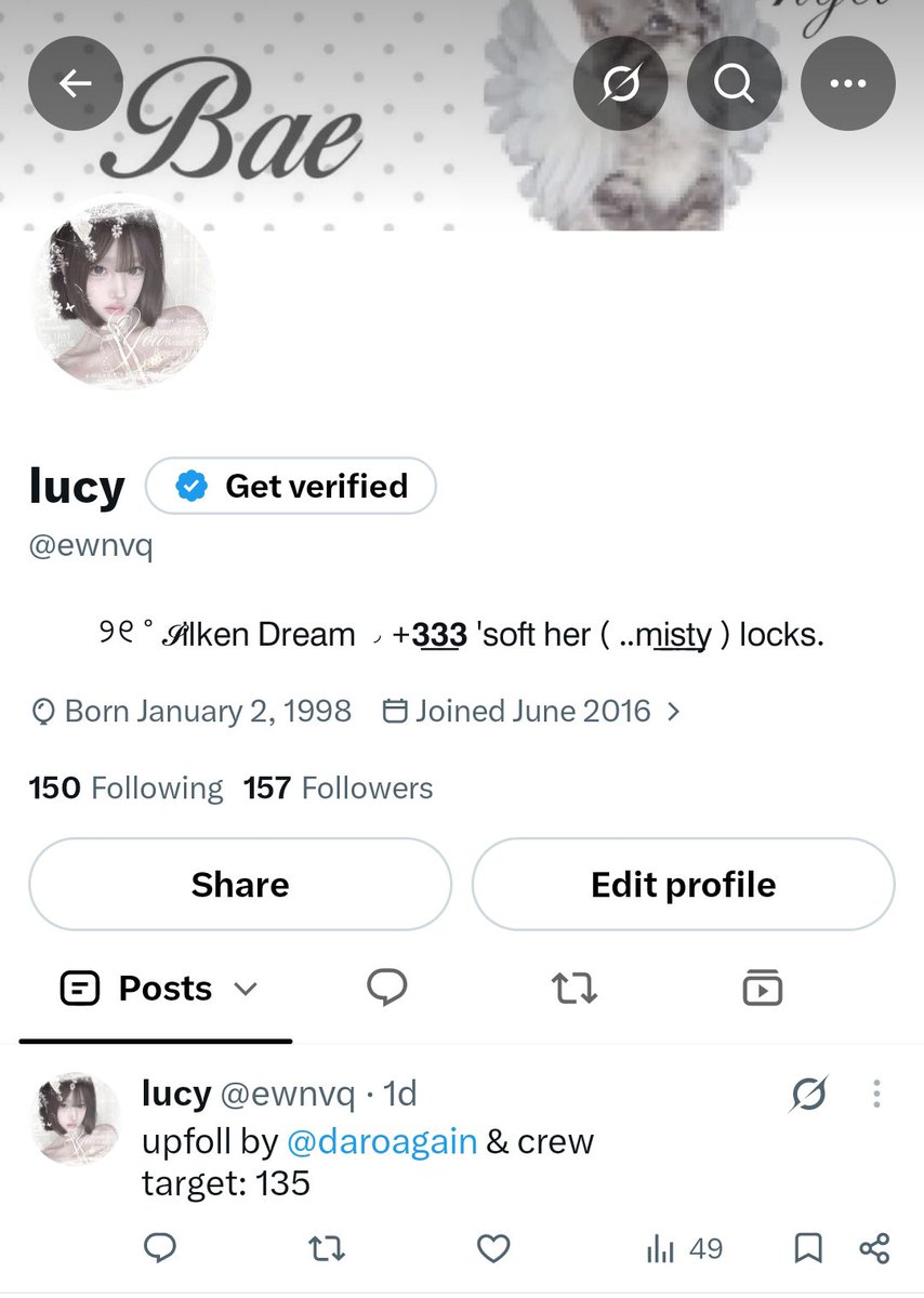 ewnvq's tweet photo. upfoll BA JFB done by @daroagain's crew

start: 35
order: 100
target: 135
end: 157
bonus: 22

code, ﹫𝘴𝘸𝘢𝘯__𝘦 https://t.co/5a4dd9lt8D