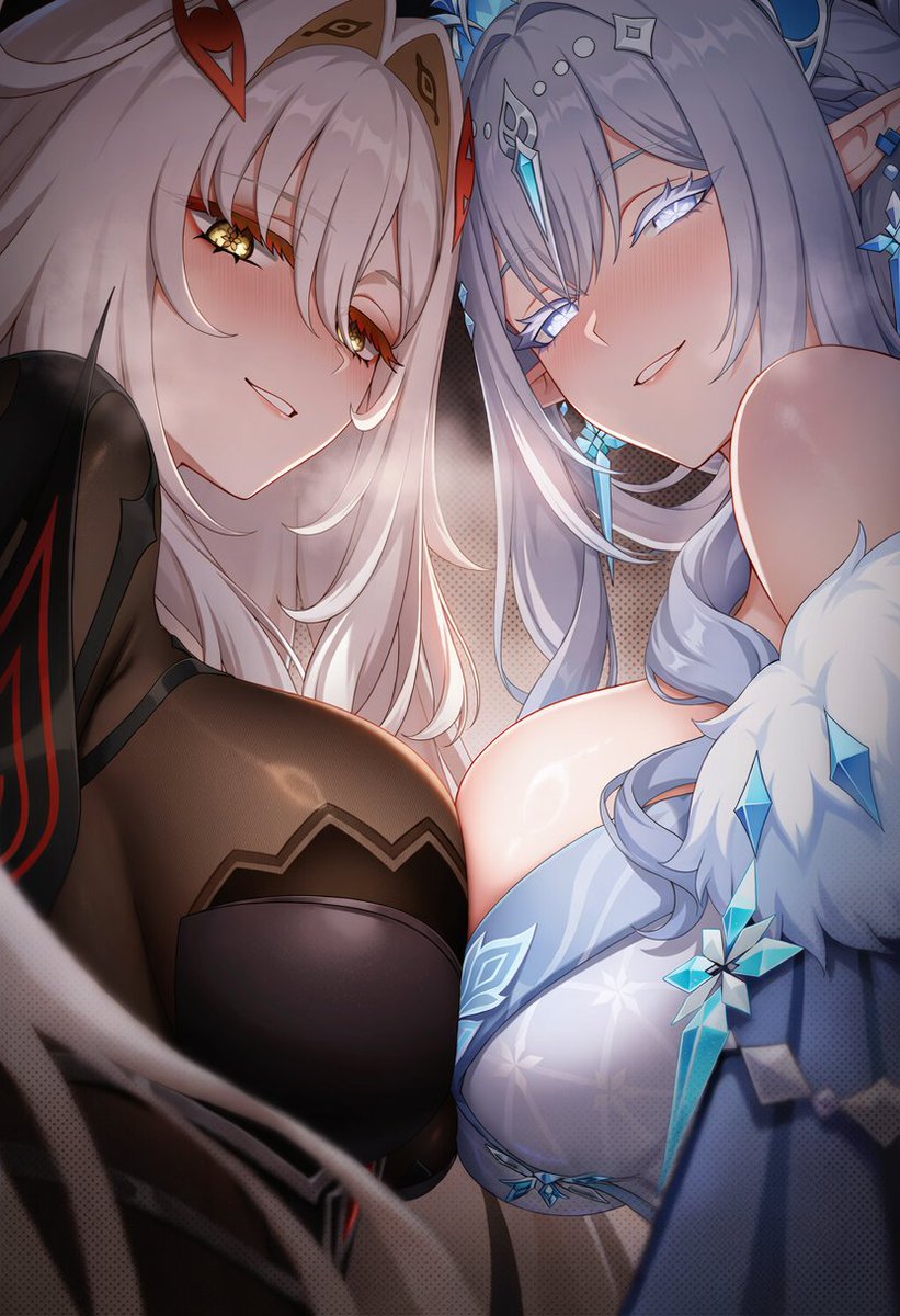 YurikoYumiSFW's tweet photo. Tsaritsa &amp; Ronova 😌
#GenshinImpact #原神 #ロノヴァ #アナスターシャ・フョードロヴナ・スネージナヤ https://t.co/n2DlLsygnl