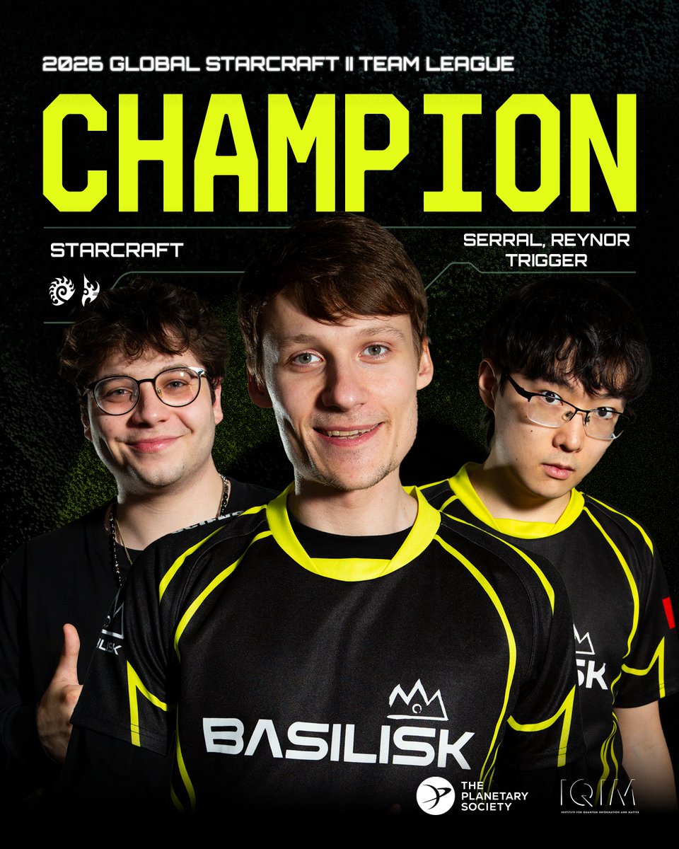BASILISK_gg's tweet photo. Science Victory in Seoul!

BASILISK is the 2026 GSTL Champion Team!

Congratulations Serral, Reynor, trigger, and Rotti! https://t.co/ESkCveH6Ue