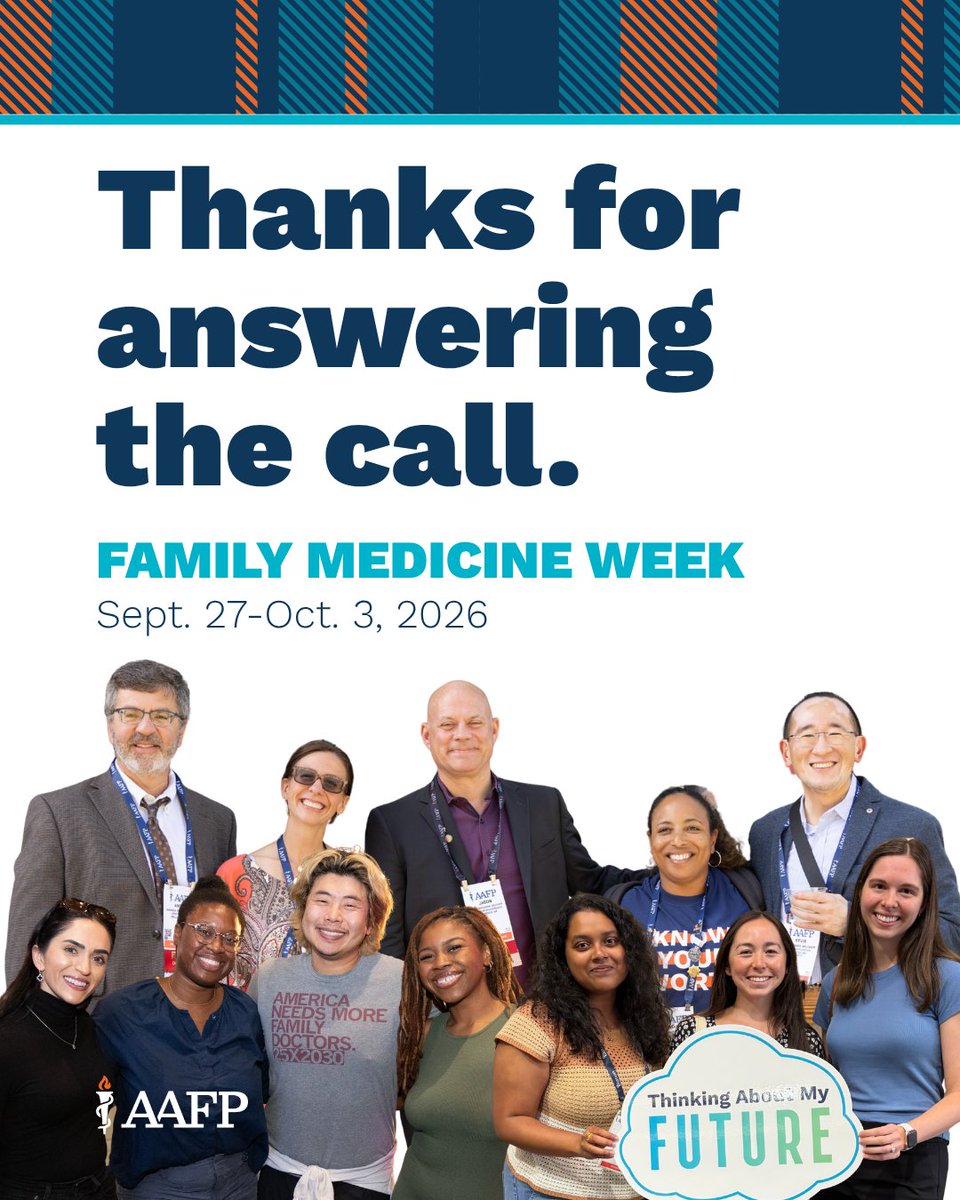 aafp's tweet photo. Happy #FamilyMedicineWeek! 🫶 Every family physician has a story about what brought them here. This week is a chance for us to celebrate those stories and the family physicians who continue to answer the call every day.

Learn more about Family Medicine Week and share your story with us: https://t.co/WzBRQbdD7q