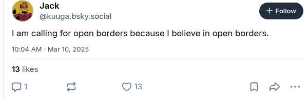 libs_talking_2's tweet photo. @DHSgov @HSI_HQ @ICEgov I am calling for open borders because I believe in open borders. Screenshot. https://t.co/igsEydTThk