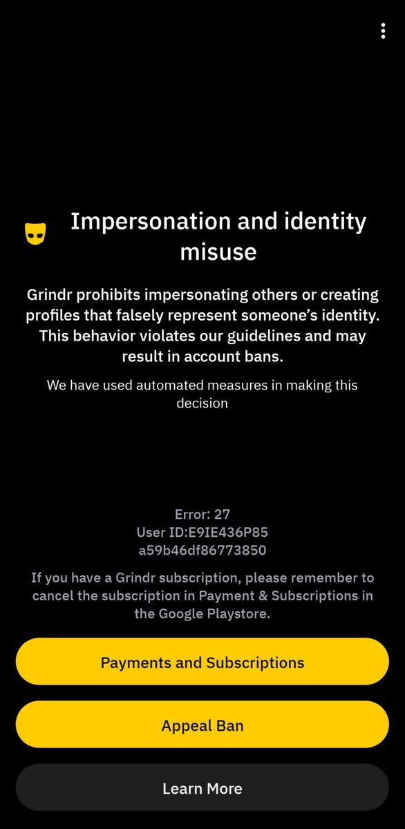 n8of7kingdoms's tweet photo. So, some rerard on this fuckass app decided to report me because i said no to him and guess what this stupid fkn @Grindr without even factchecking banned me on it. This is ridiculous. fk you grindr team, atleast I won't pay u shitty app anymore https://t.co/zcmq8wyzgf