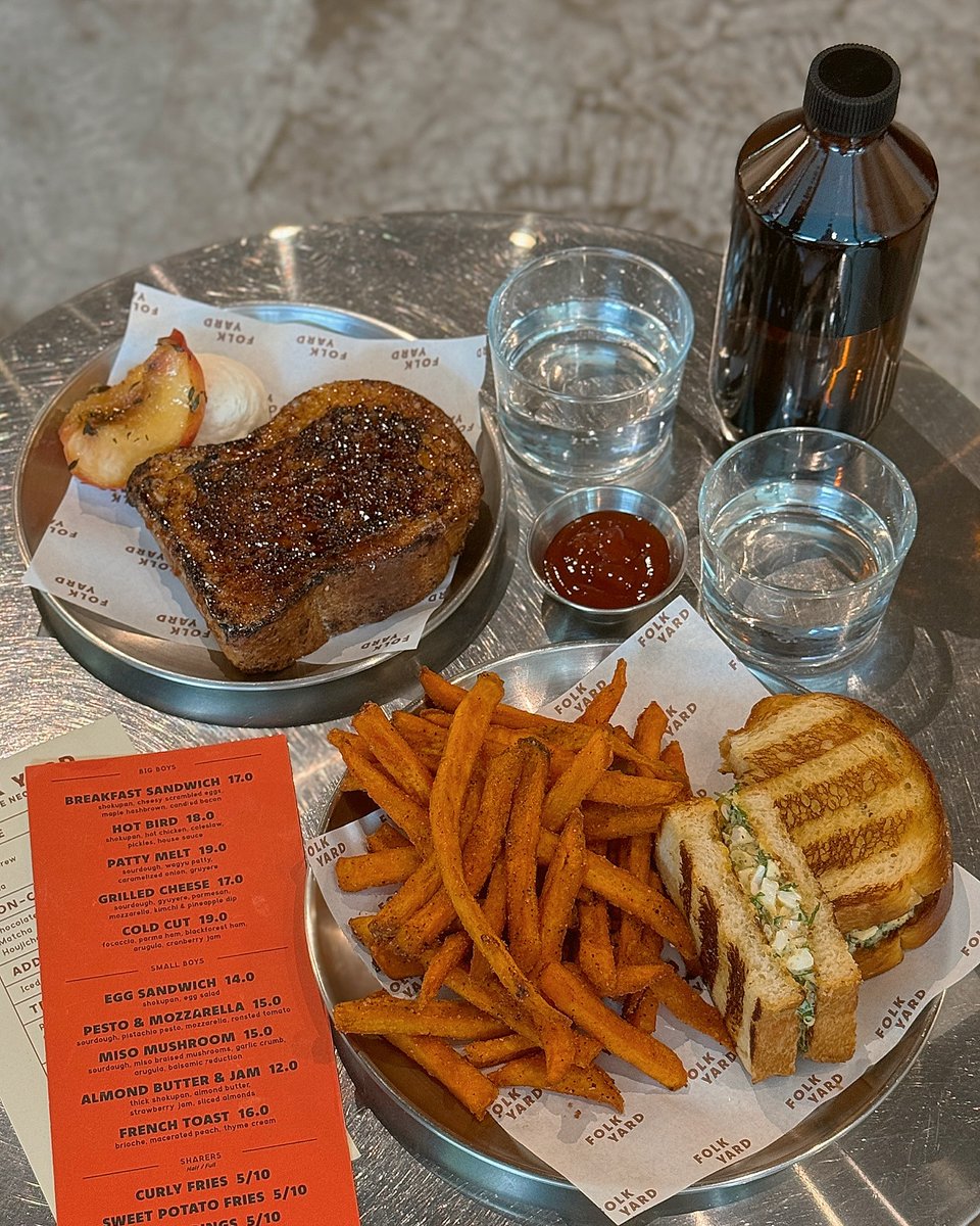 amelialee8mudwg's tweet photo. Tried Folk Yard’s new small-plates menu. The herby egg sandwich was light and refreshing, sweet potato fries were crisp outside and soft inside, and the custardy French toast had caramelised sugar, thyme cream and juicy peach. https://t.co/dihpfI4ySX