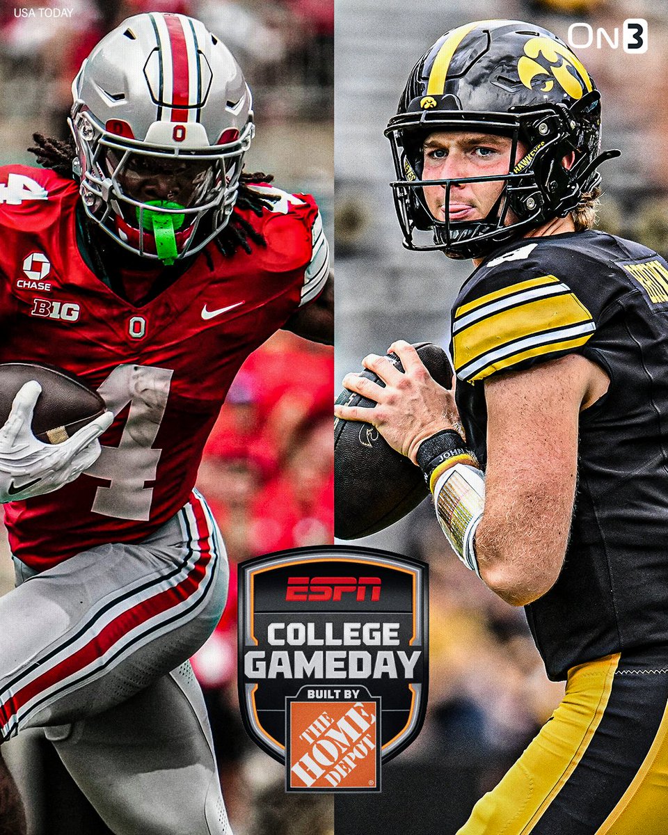 On3's tweet photo. NEW: College GameDay is headed to Iowa City this weekend for Iowa vs. Ohio State, @PeteNakos reports.

https://t.co/Emb0K4s9xc