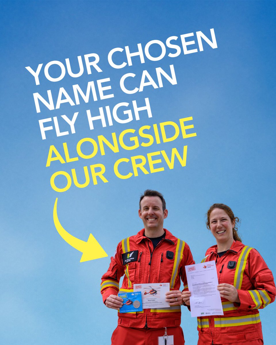 MAA_Charity's tweet photo. Your chosen name can fly alongside our crew on our H145 helicopter! 🚁

With a £150 donation, this is your chance to be part of our lifesaving missions in a truly unique way.

👉 Make sure your name is part of the mission.
https://t.co/PWQdN415KG https://t.co/Wah2uU46b9