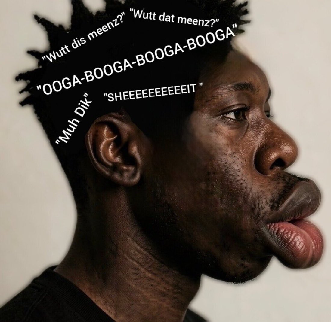 MoleRoony's tweet photo. @DoggGalactic @Johnny039564835 @ClipsTubeX Or maybe it’s because niggers like him and yourself can’t even speak English correctly because your culture evented their own syllables. https://t.co/ebnmMhaRbB