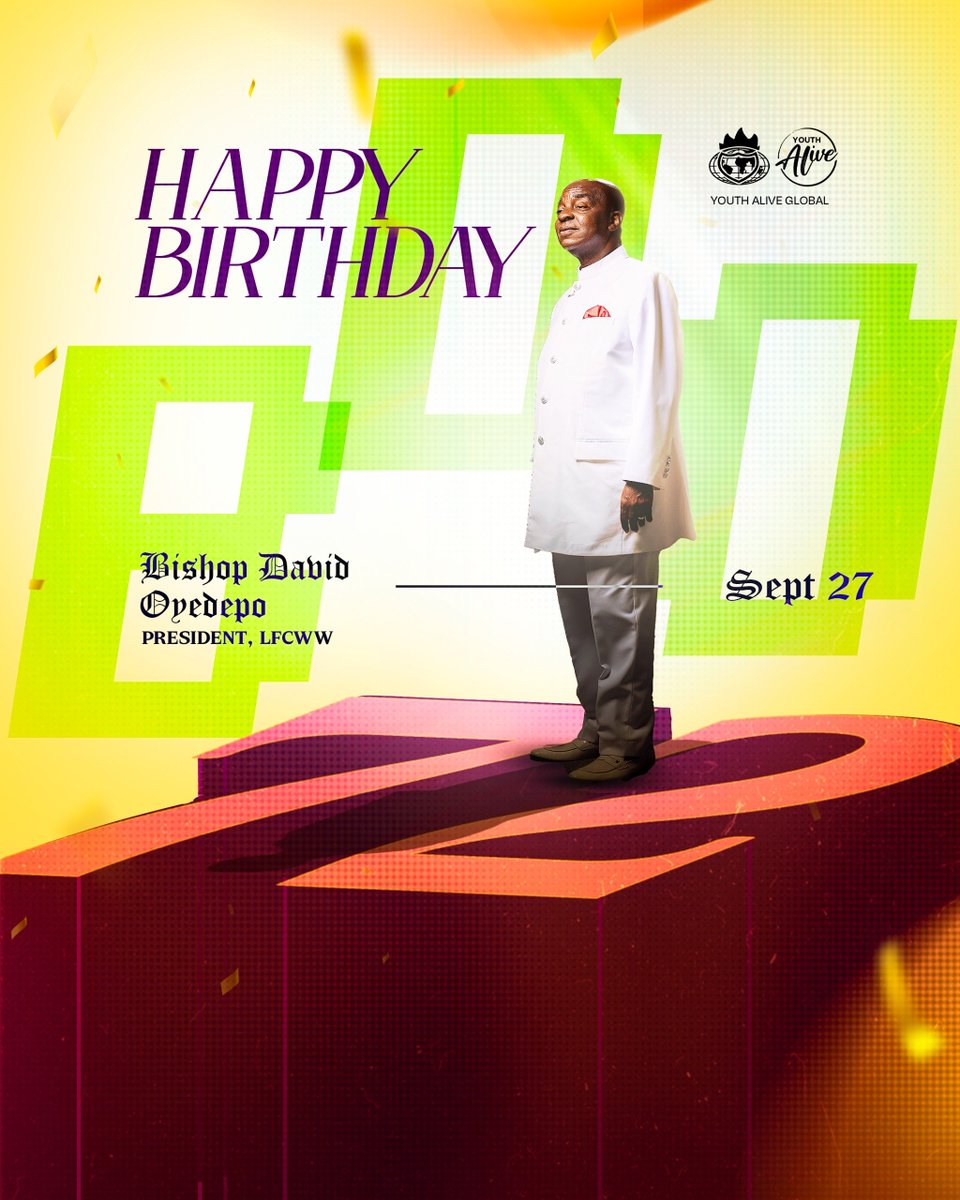 lfciginla's tweet photo. Happy 72nd Birthday to a general of faith, a trailblazer, and Godβs anointed oracle, Bishop David Olaniyi Oyedepo! π₯
For 72 years, your life has been a living proof that when God backs a man, impact knows no bounds.
ππ½
#BishopDavidOyedepo #BDO@72 #LivingFaithChurch #LFCIginla https://t.co/uyZF6XVIcj