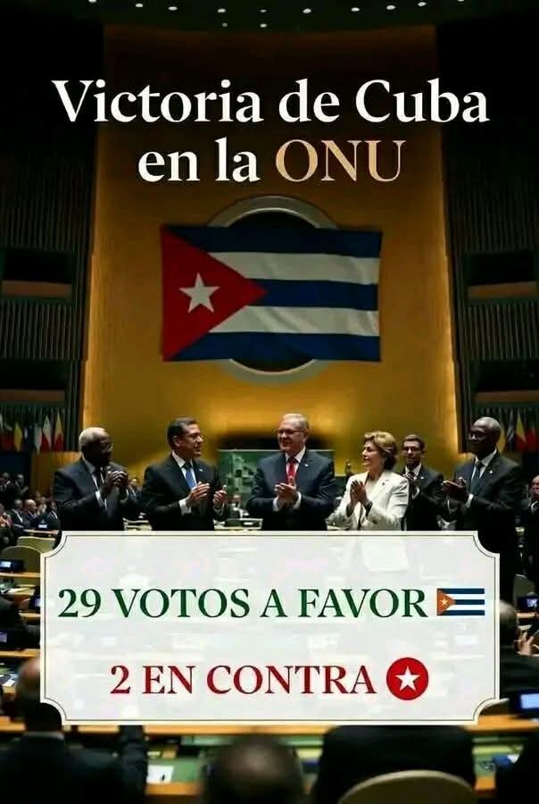 CalexChill's tweet photo. Cuba acaba de obtener un triunfo histórico en el Programa Mundial de Alimentos (PMA) frente a las presiones de Estados Unidos. 
#BloqueoNo 
#CubaEstaFirme 
#CubaVencera 
#CubaSeRespeta https://t.co/eDPfFjWdE7