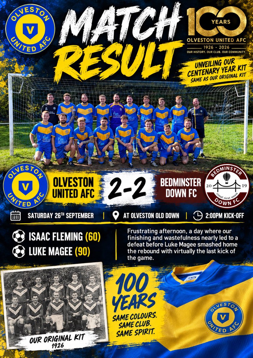 OlvestonFC's tweet photo. First Team Result
@_BPCL
@swsportsnews
#UTOs https://t.co/ceO1jijIO4