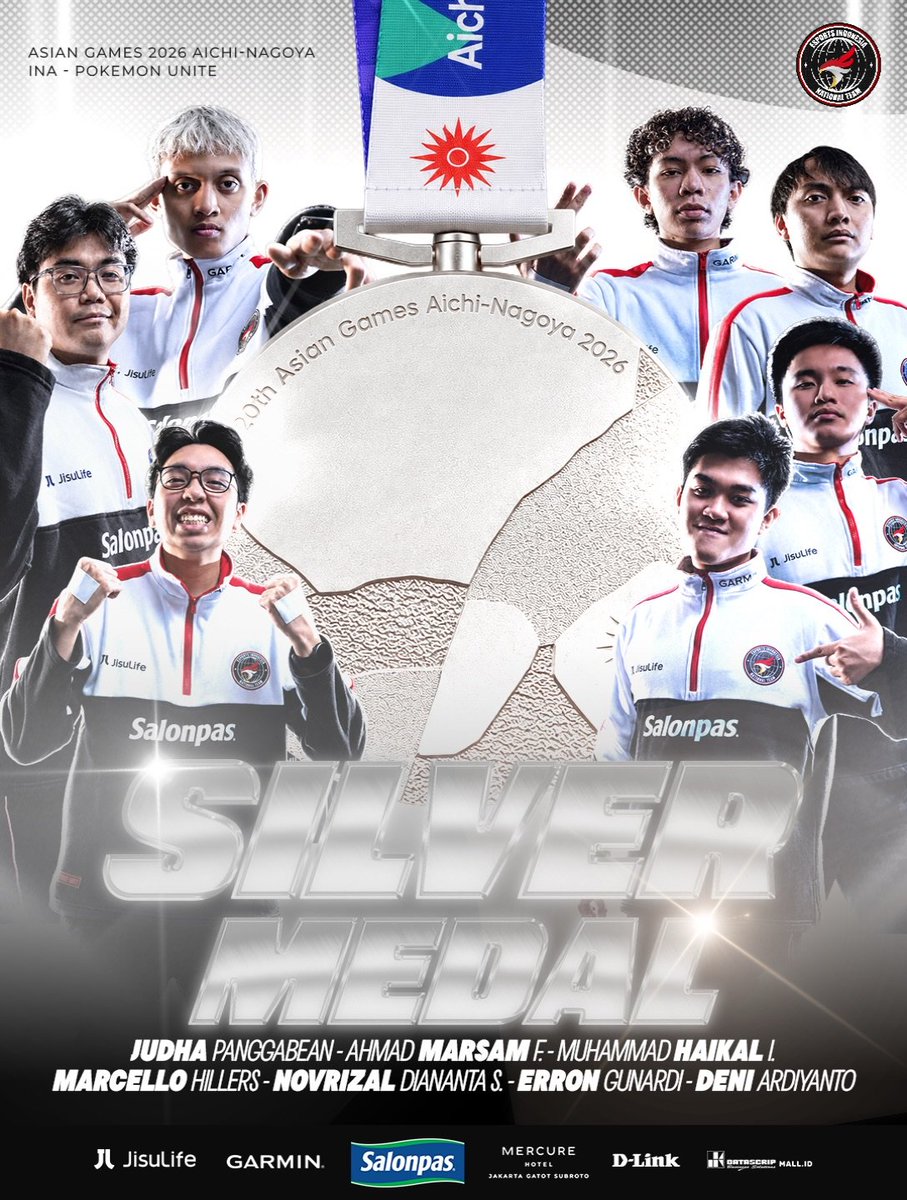 onic_eeyorr's tweet photo. ASIAN GAMES AICHI-NAGOYA 2026 POKEMON UNITE SILVER MEDAL FOR INDONESIA 🇮🇩🇮🇩🇮🇩🇮🇩🇮🇩 #AG2026 #PokemonUNITE 

Thank you God https://t.co/FTLsJYP2NX