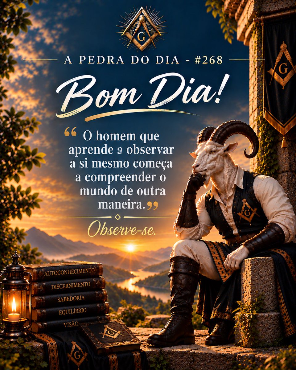 BodeExpiatorio2's tweet photo. A Pedra do dia - #268

A jornada do autoconhecimento começa quando temos coragem de olhar para dentro e reconhecer nossas próprias virtudes e imperfeições. Quem aprende a compreender a si mesmo passa a enxergar o mundo com mais sabedoria e serenidade.

Bom dia! 
Observe-se, conheça-se e aproxime-se da perfeição.