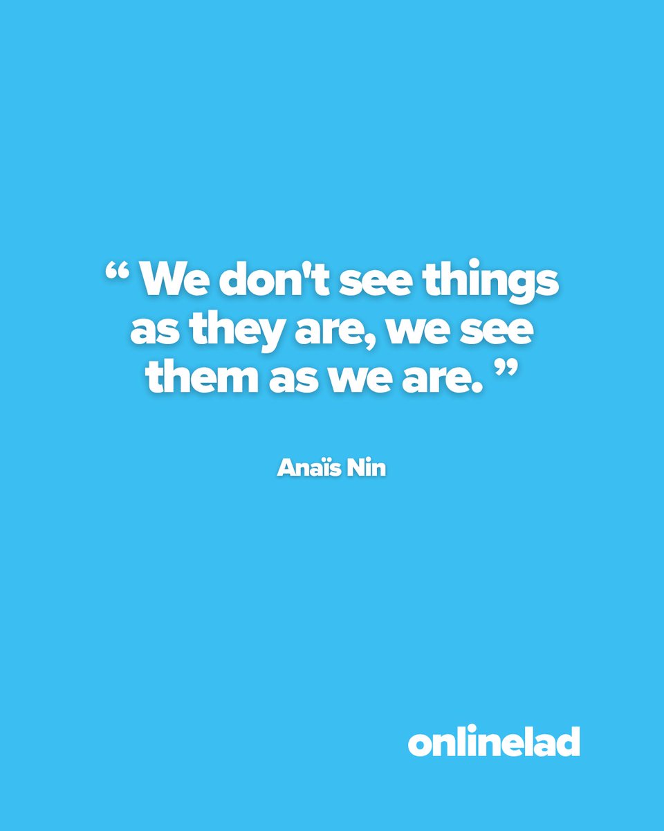 BeckieVisvardis's tweet photo. We don’t see things as they are; we see them as we are. ” — Anaïs Nin

How we feel about a situation is shaped not only by the situation itself, but also by our past, expectations, confidence, fears, and sense of identity. Self-awareness begins https://t.co/HWpLx5HmXg