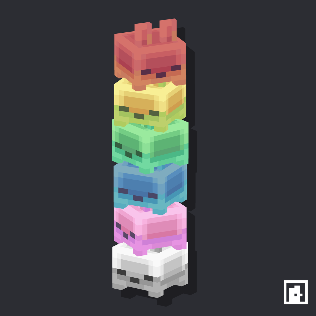 PolloComun's tweet photo. blubs  🌈
#minecraft #minecraftart #blockbench #pixelart https://t.co/WVtsBUSmPu