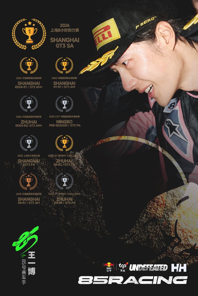 THEAURORA85's tweet photo. โปสเตอร์สรุปการแข่งรถของหวังอี้ป๋อ ในฐานะนักแข่งรถหมายเลข 85 อัปเดตแล้ว สายงานโปสทำงานหนักมาก ทั้งงานแบรนด์ ผลการแข่งขัน รางวัลสายซีรีย์ ภาพยนตร์ ผลงานรวมงานหนักมาก แล้วต้องเร็วมากเพราะอัปเดตบ่อยมาก

85UNO 8HoursENDURANCE  
#WANGYIBOx8HSHANGHAI26 
#WangYibo #หวังอี้ป๋อ https://t.co/FBlAX9RT9u