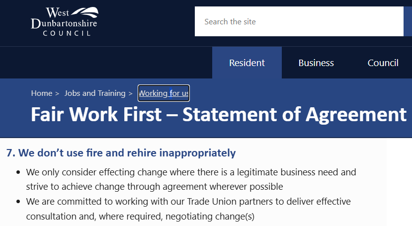 msm_monitor's tweet photo. Labour run West Dunbartonshire Council threatened workers with fire & rehire last February. Not only that, the council says it will use fire & rehire where there are legitimate business needs. Where was the outrage last February on BBC Scotland? Why isn't Michael Marra being asked about a Scottish Labour local authority that sees fire & rehire as legitimate?