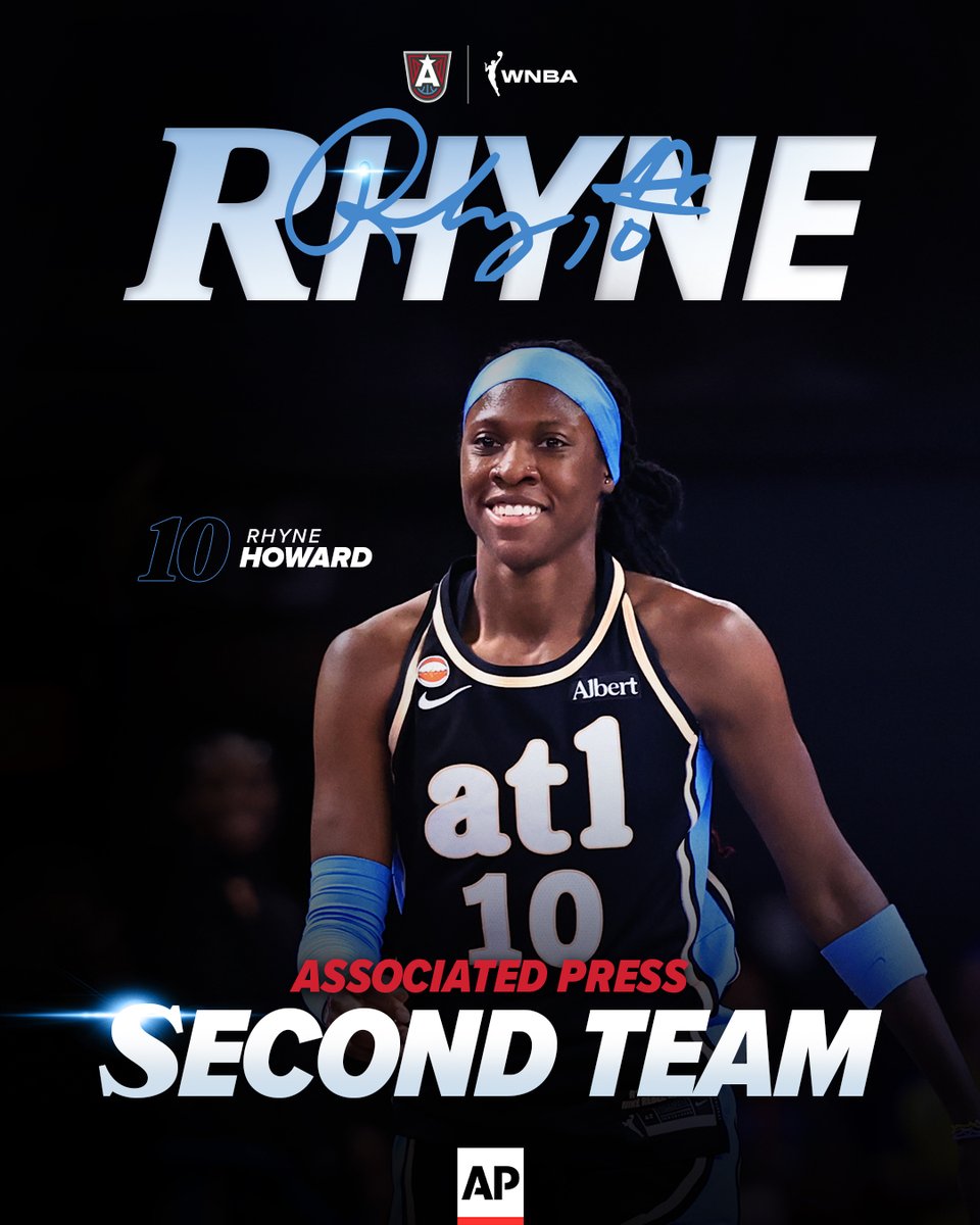 AtlantaDream's tweet photo. Say hello to the Atlanta Dream's first pair of AP Award-winning teammates 🙌

Angel Reese and Rhyne Howard have been selected to the All-AP Second Team, while Angel becomes the first player in Atlanta Dream history to earn AP Defensive Player of the Year honors. 

Congratulations, ladies ❤️