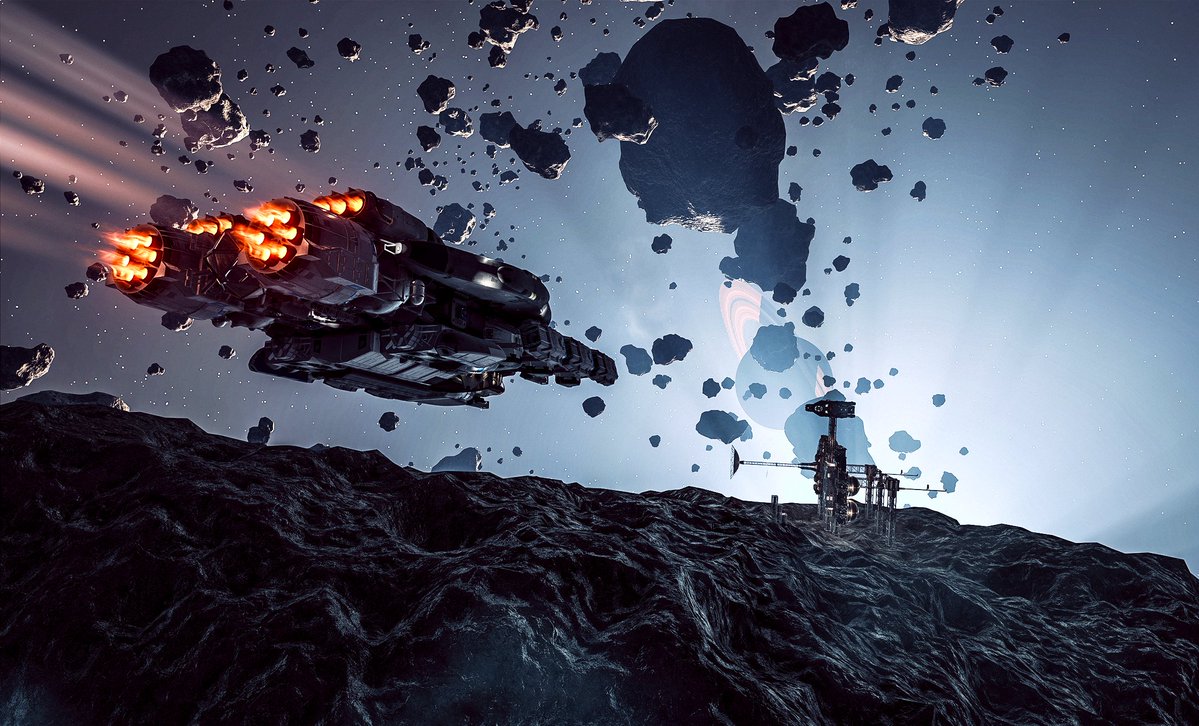 CaptCPU42's tweet photo. Bonner Crystal Mine. #Starfield

A little nudge there. Some pitch, a bit of yaw, roll it over. Faraday pilots the Angel right along the massive asteroid  to dock with Maya Cruz's hideaway. https://t.co/djTgPL4O5O