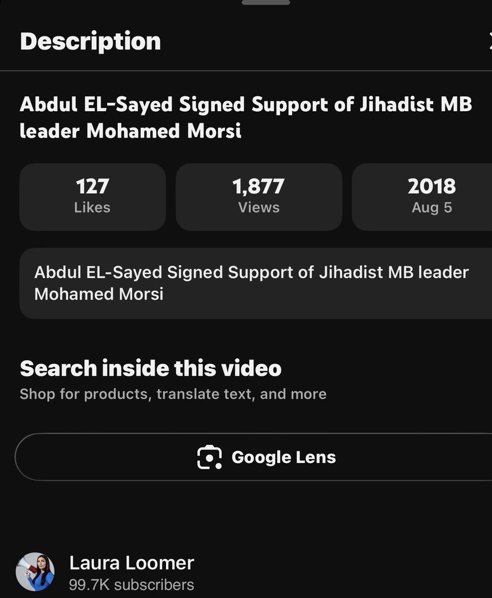 LauraLoomer's tweet photo. The GOP deliberately sat on the story about Abdul El-Sayed signing a pledge in support of the Muslim Brotherhood and its leader in Egypt, Mohammed Morsi, because it seems like they want Abdul to win. 

Why are they pretending like it’s a new story when I broke this story in 2018 and I sent it to people who work for Mike Rogers over a year ago? 

Here’s the screenshot that proves I broke this in 2018. I have been resharing it over and over again for over a year. 

Mike sat on this information when it should have been blasted out to Michigan voters over a year ago the same way I blasted it out to Michigan voters in 2018 when I traveled to Michigan to investigate Abdul El Sayed when he was running for Governor. 

The GOP is deliberately suppressing information that proves Muslim candidates have ties to designated Islamic terrorist organizations. 

@MikeRogersForMI will be responsible for the GOP losing the Senate if he doesn’t start to take the threat of Islamic terrorism seriously.

The story I broke is the type of story that swings elections.

Can anyone working for Mike Rogers get their shit together and amplify effective messaging? 

Anyone?