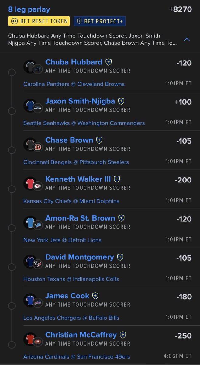 BrookieJ07's tweet photo. Touchdown Bet Reset 🏈🤑 @Playbook 
Let’s CASH 💰💵💸✅ https://t.co/Uy37O86af5
