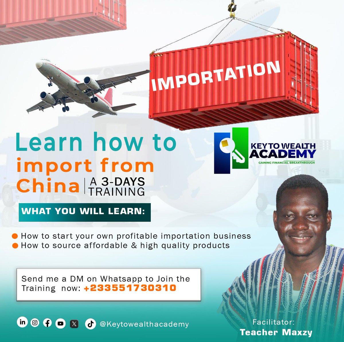 KeyToWealth01's tweet photo. Learn how to import profitable goods from China using just your phone — no travel required.
Begin safely, confidently, and without fear of scams.
This training is designed for beginners, business owners, and anyone interested in importing directly from China https://t.co/9ZnwvtgLKZ