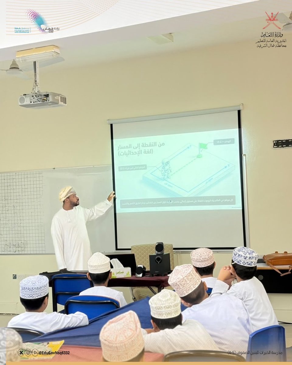 edugovnsq6332's tweet photo. قدّم الأستاذ فوزي الشبيبي – معلم مادة الرياضيات، فقرةً تفاعلية حول الروبوتات وعلاقتها بالرياضيات، ضمن فعاليات جماعة الرياضيات في أسبوع العلوم والابتكار؛ في تجربة تجمع بين الحساب، التفكير، والابتكار.

#تعليمية_شمال_الشرقية https://t.co/VqezWxCOn3