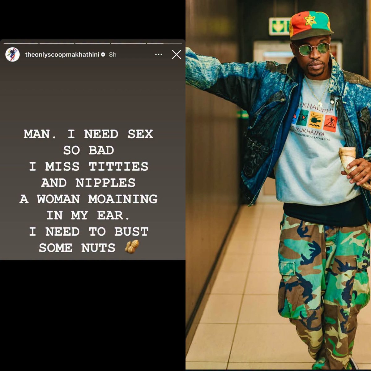 SA_Storie's tweet photo. Tv / radio presenter Scoop makhathini crashes out on his IG status 😭😭😂😂 https://t.co/VjReEVm7Q2