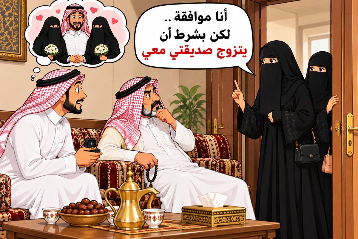 zawj_mueadad's tweet photo. في ظل ارتفاع العنوسة
أقترح على كل حرمة يتقدم لها خاطب أن
تشترط عليه أن يتزوج صديقتها المقربة

اولا أجر من الله
ومنها تسعد قلب هذه
المسكينة وتساهم في تخفيض العنوسة
وتنقسم المهام والاعباء بينهم 
وتكون لديها مساحة اكبر
#التعدد https://t.co/4xuPjmwaV5