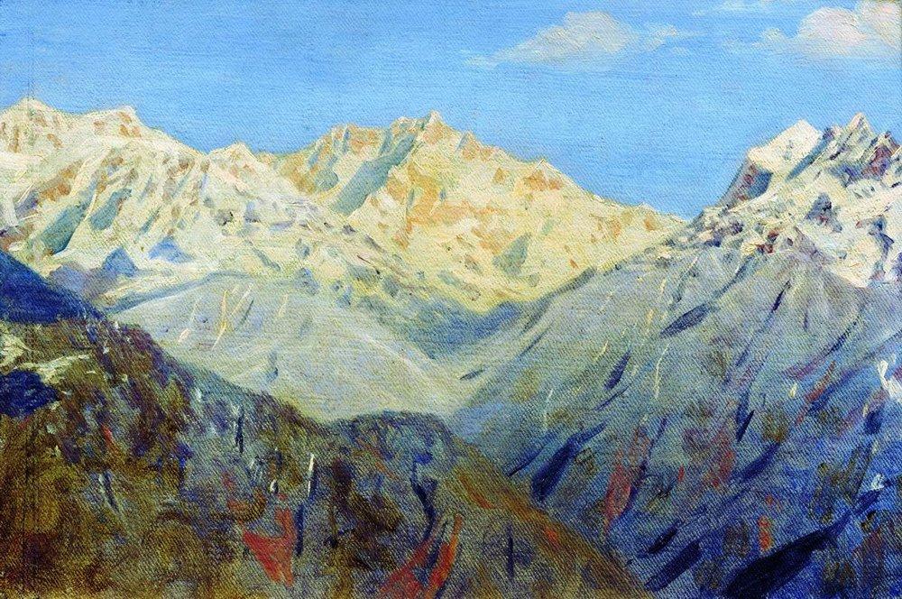 geetamrit's tweet photo. India, as documented by the Russian painter Vasily Vereshchagin during the years 1874 to 1876.

The Himalayas, Sikkim https://t.co/2xCDLYBlee