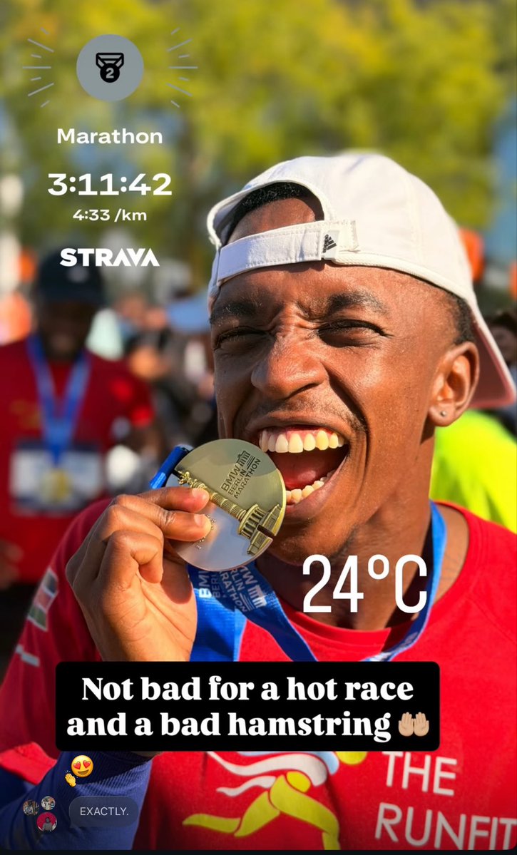 JayFreaKay's tweet photo. 1st World Major done! 

Berlin Marathon 2026  done, with a bad hamstring and 24°C weather https://t.co/72VOFBEOuW