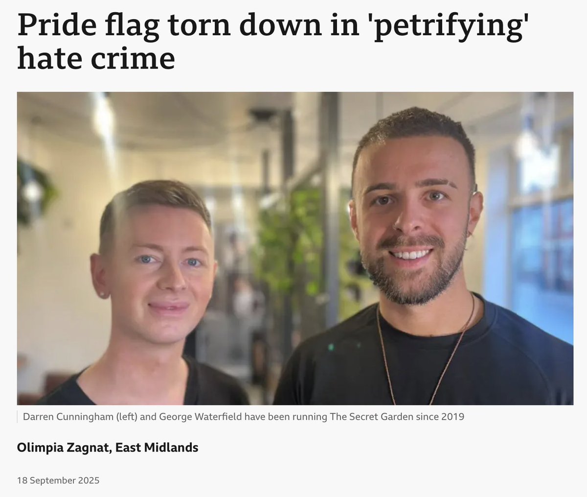 ripx4nutmeg's tweet photo. Last September, a small boat migrant dragged a 14-year-old girl to some bushes and raped her. He was not jailed - instead he had to take lessons on consent.

The BBC did not cover this story - but has covered at least six cases of Pride flags getting damaged or stolen since then. https://t.co/68u2Zq5vwU
