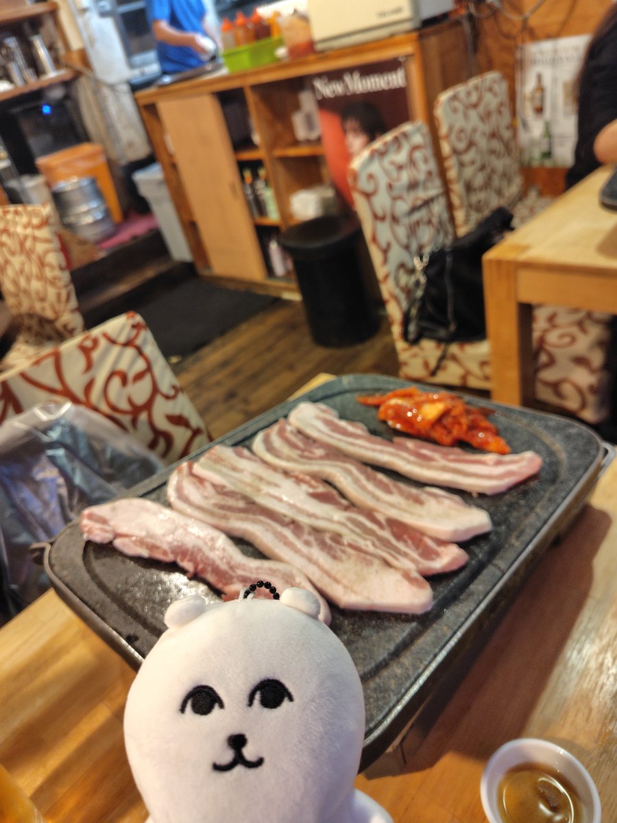 rotti_rotti's tweet photo. きょむべ、火曜日振りのサムギョプサルだね。おいしいね。 https://t.co/DEEQK0i4LL