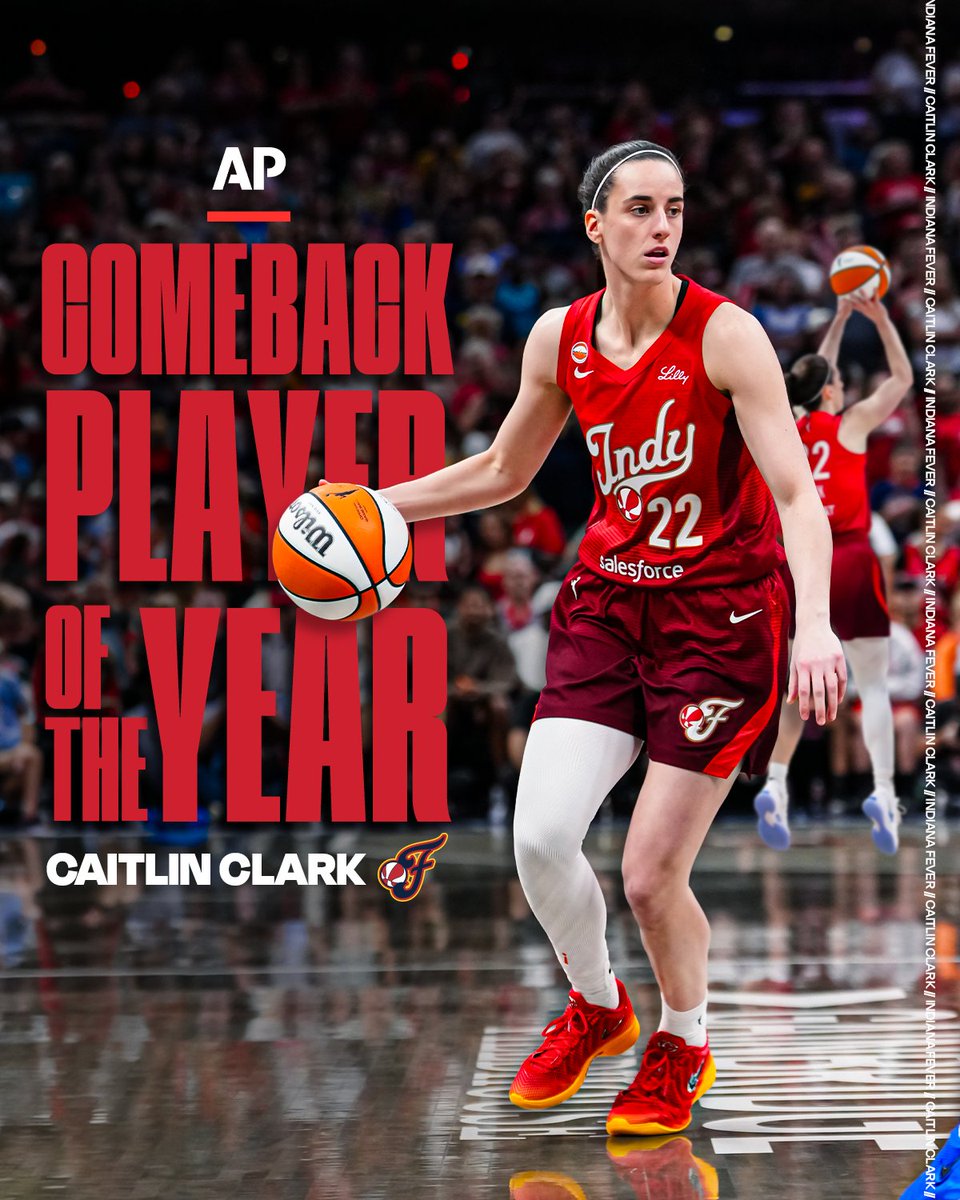 IndianaFever's tweet photo. the return of CC 🔥

congrats to @AP Comeback Player of the Year, Caitlin Clark ❤️

learn more: https://t.co/fqOLymntIl https://t.co/4yVjml9zqC