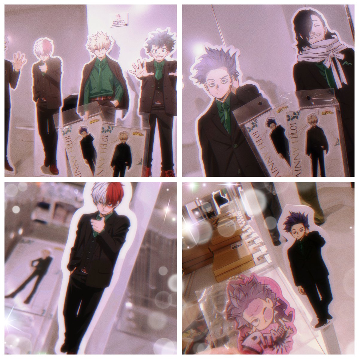 aoirodarui's tweet photo. 前半後半どっちも遊びに行かせていただきました！
特典、ランダムどちらも惨敗したので当たってほしい〜〜〜🙏🙏🙏
色んなとこに小さい皆いるのめちゃくちゃ可愛かったです🧡💜

#ボンズストアでヒロアカ
#1Aみっけ https://t.co/CV8d4zSxbF