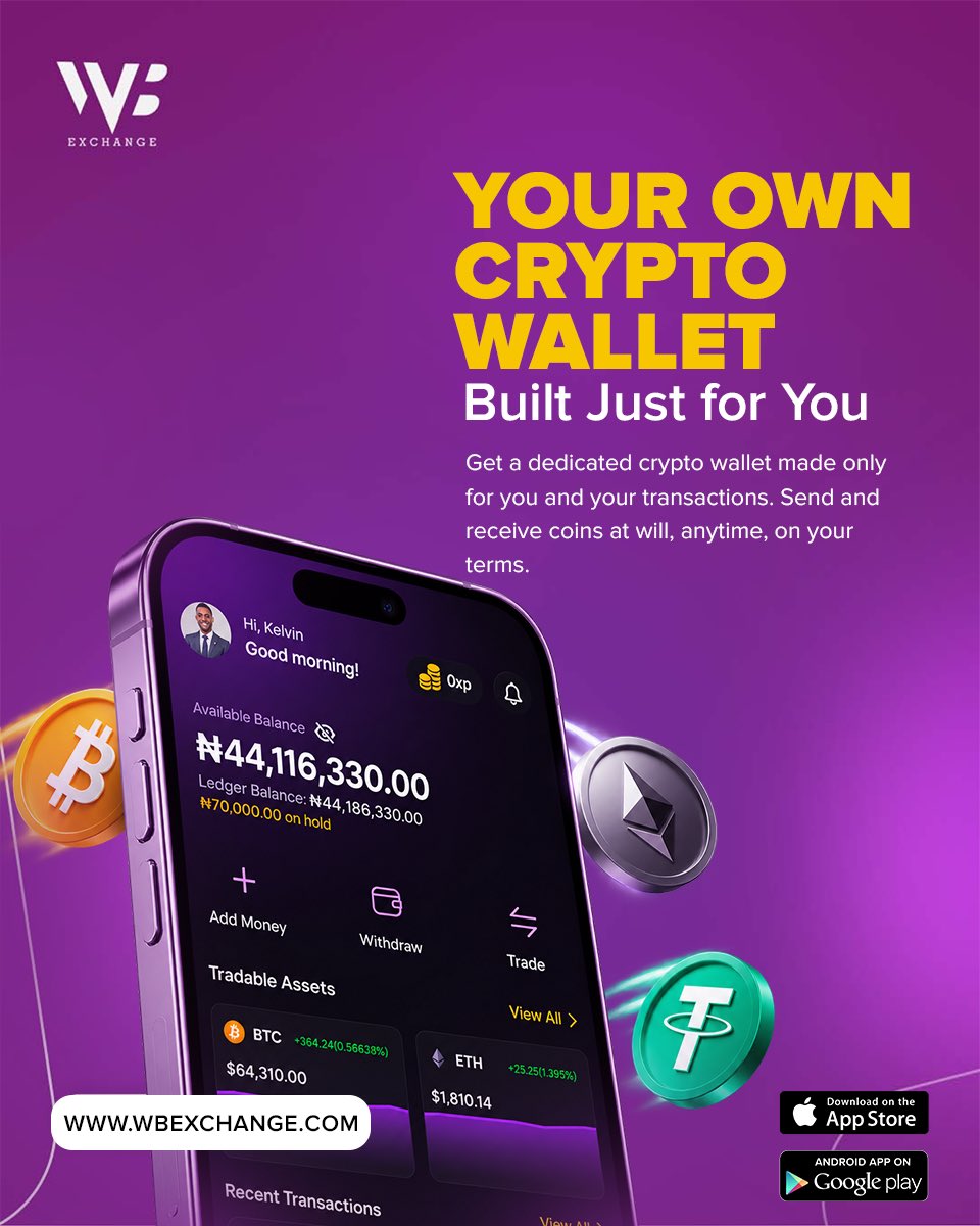 ASKOFOLUWAFEMI's tweet photo. WB Exchange brings crypto trading tools together across Web, iOS and Android.
https://t.co/567fZQ5pjW

💻 Trade on Web  
📱 iOS &amp; Android access  
⚡ Convenient transactions  
🔄 Check rates before trading  
🎁 Eligible rewards &amp; bonuses
@Wbexchange_hq 
#WBExchange #OAU https://t.co/XtPQirQEGa