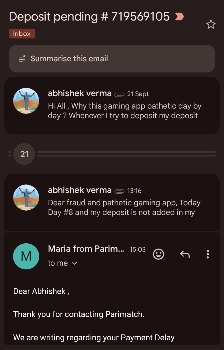 Monu81543361's tweet photo. @ProteasMenCSA Dear fraud gaming @ParimatchUK more than week but my deposit not added after providing all details , Why your pathetic supportive team not fix my issue? https://t.co/suavt3Zzks