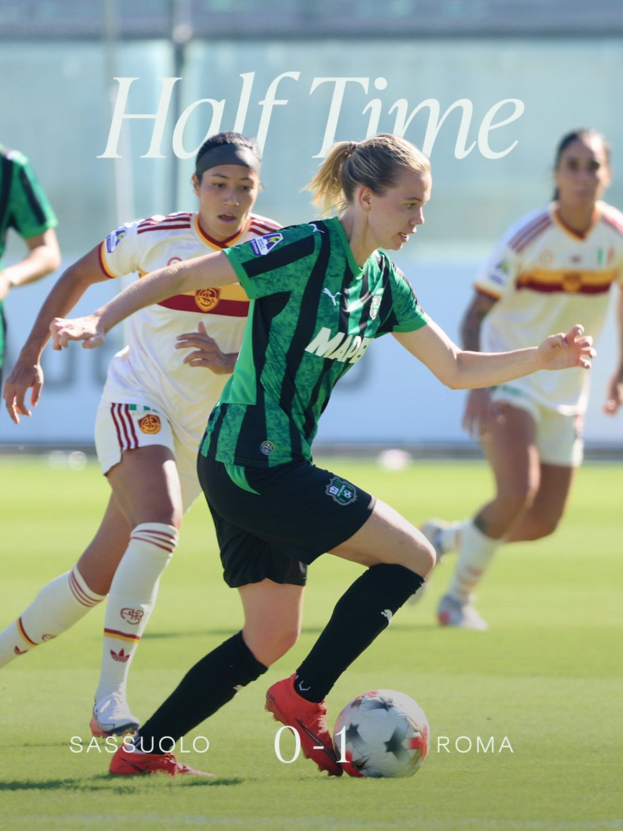 SassuoloUS's tweet photo. 𝑯𝒂𝒍𝒇 𝒕𝒊𝒎𝒆

#SassuoloRoma 0-1
#SerieAWomenAthora 
#ForzaSasol 🖤💚 https://t.co/w1U3PA7kUH