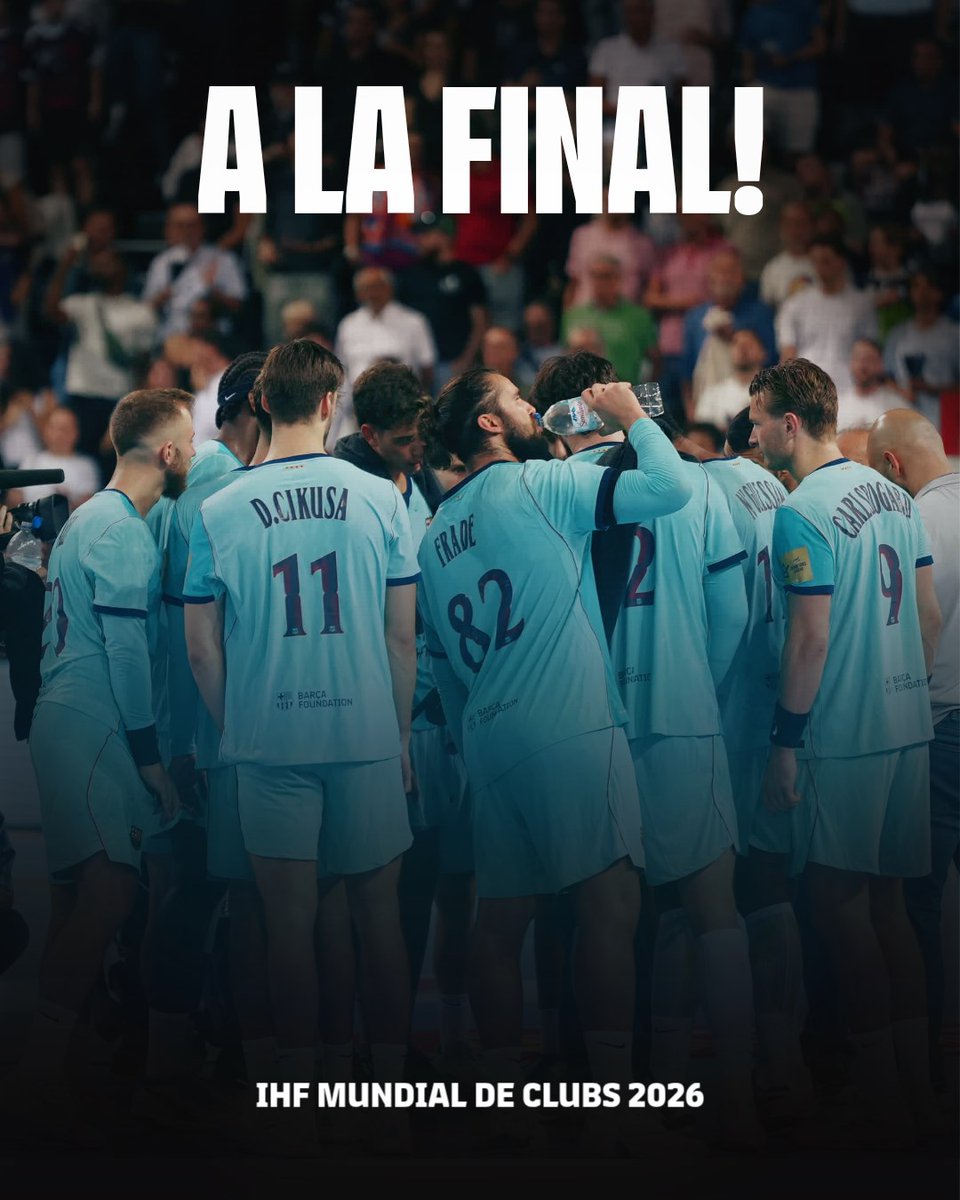 FCBhandbol's tweet photo. Encara queda una jornada de la fase de grups... però ja som 𝐟𝐢𝐧𝐚𝐥𝐢𝐬𝐭𝐞𝐬 𝐝𝐞𝐥 𝐌𝐮𝐧𝐝𝐢𝐚𝐥 𝟐𝟎𝟐𝟔 🌍 https://t.co/PntMXs0Ryl