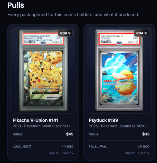 collectrgg's tweet photo. $COLLECTR  has now been live for over a week.

More than $5,179 in creator fees have been converted into holder credit, 54 wallets are actively earning, and the system continues operating around the clock.

The latest pulls : PSA 9 Pikachu V-Union and PSA 9 Psyduck.

https://t.co/S5HfBkVOTF

kkfhrRkYhft8fJArWZ2Q3Gm9DE435DpLH9CRxjuRXtv