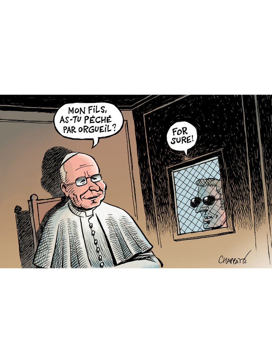 TribuneDimanche's tweet photo. ✍️ Le dessin de @chappatte cette semaine dans La @TribuneDimanche N°156 !  ⛪

#DessindePresse #Pape #LeonXIV #PapeEnFrance https://t.co/d9XPBtZcGQ