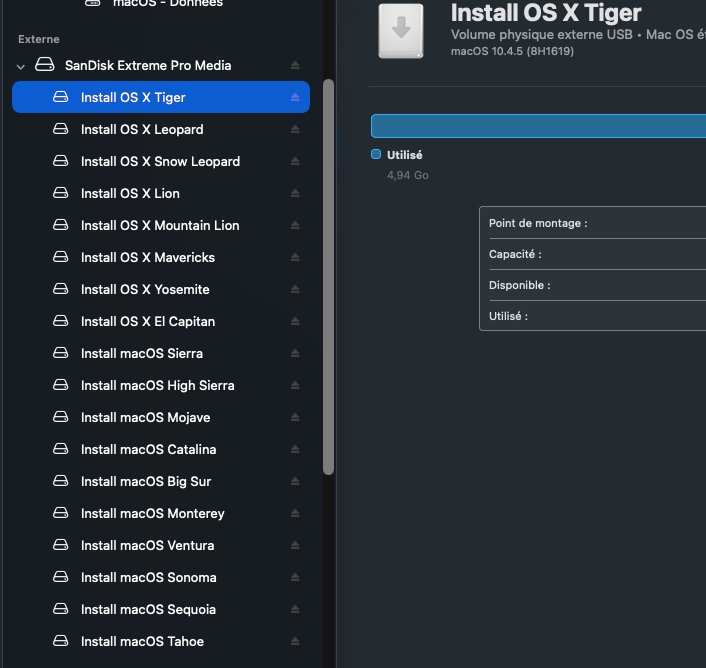 JeremKOYTB's tweet photo. If anyone's interested, I grabbed every (18) Intel macOS from 10.4 to 26

(ISOs for VMs, DMGs for real Mac/Hackintosh restore)

Fun fact: you can use balenaEtcher on Windows/Linux with DMGs to make a valid bootable macOS USB lol

https://t.co/2qlsjJgsEU https://t.co/5TmrgGmS3H