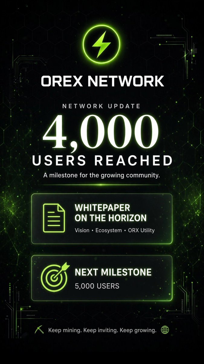 MirMir317198's tweet photo. 🚀 Orex Network (ORX) is a free mobile mining project. Start mining early and grow your ORX! ⛏️
🔹 Reported Max Supply: 500M ORX
🔹 Free mining
🔹 Referral bonus code included 🎁SMKPUNII
👉 Join here: https://t.co/pyTGRRRcf6
#OrexNetwork #ORX #FreeMining #Crypto https://t.co/KJnd6gnZcy