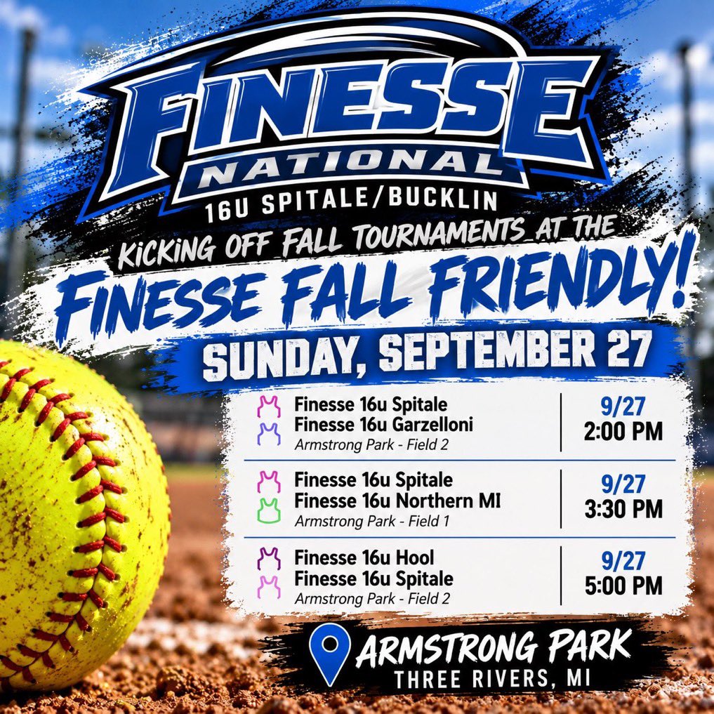 AlyRobarSB3's tweet photo. It’s finally that time!! My first fall tournament starts TODAY! 

@FinesseSpitale @FinesseOrg 
Check out the game schedule below 👇 https://t.co/JBkYLgUbup