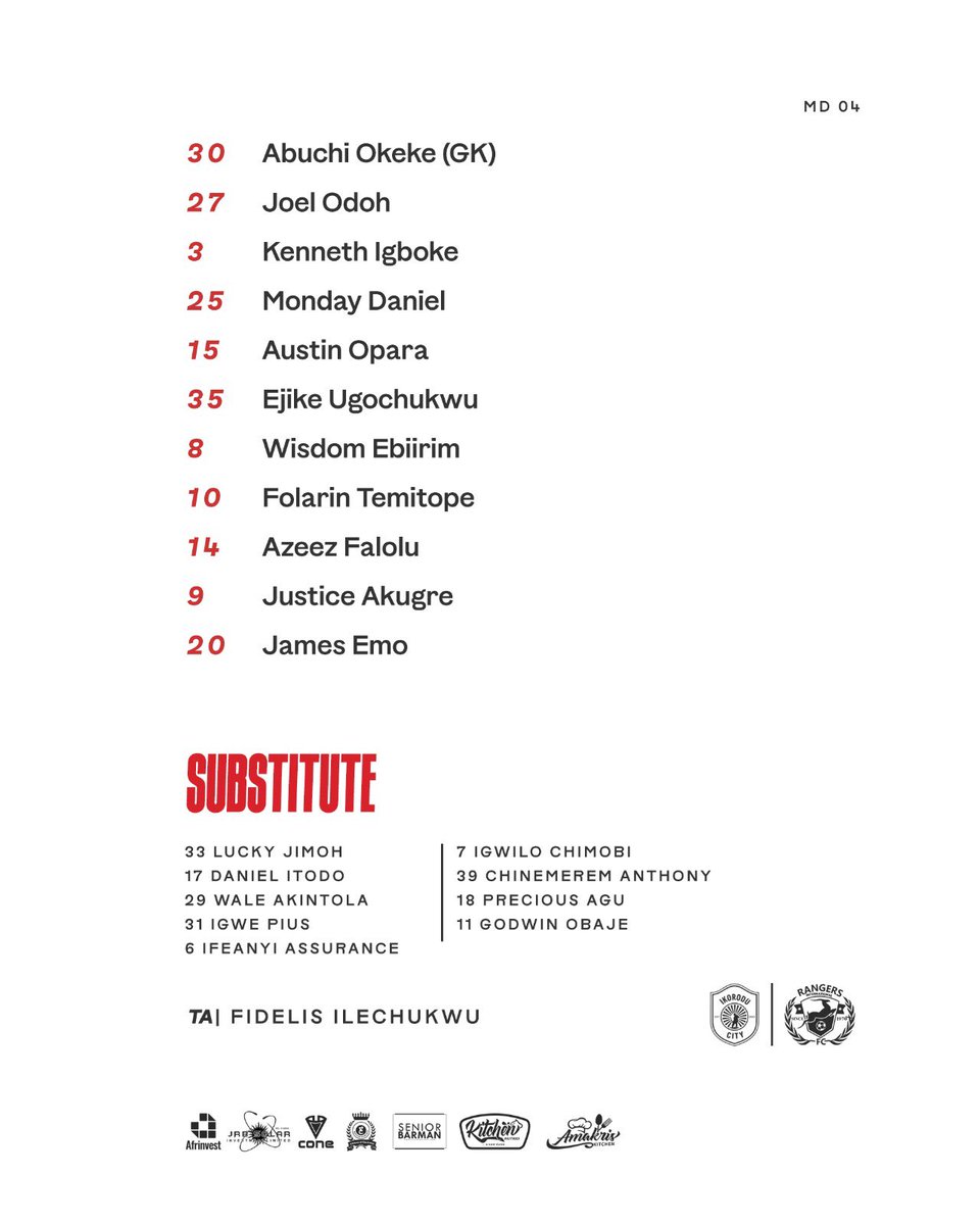 Rangers_Intl's tweet photo. 📍 STARTING XI
The team chosen to take the pitch today. Let's get the job done. https://t.co/nQccU6CHfW