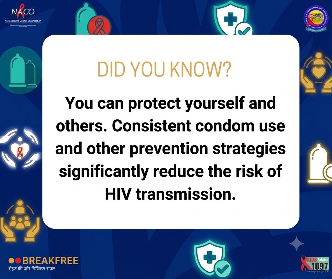 ApsacsP's tweet photo. Protection starts with awareness.
Consistent condom use reduces the risk of HIV transmission and helps keep everyone safe.
Stay informed, stay safe!
#HIVAwareness #safesex #PublicHealth #naco1097 #breakfree https://t.co/kiOJUYC6UI