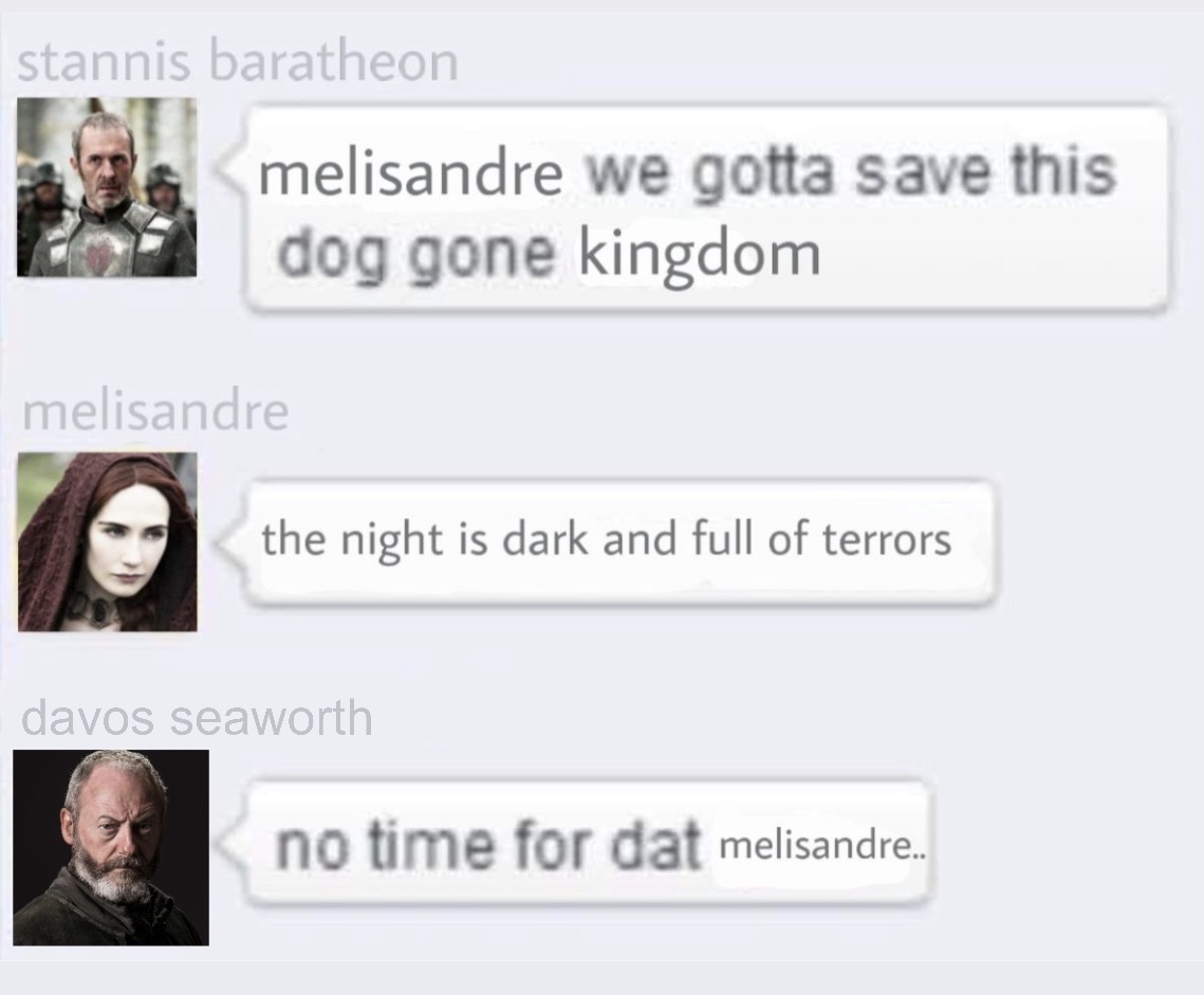 gonegirlfriend's tweet photo. the most normal friendship trio in westeros https://t.co/YNjYLTmvLN